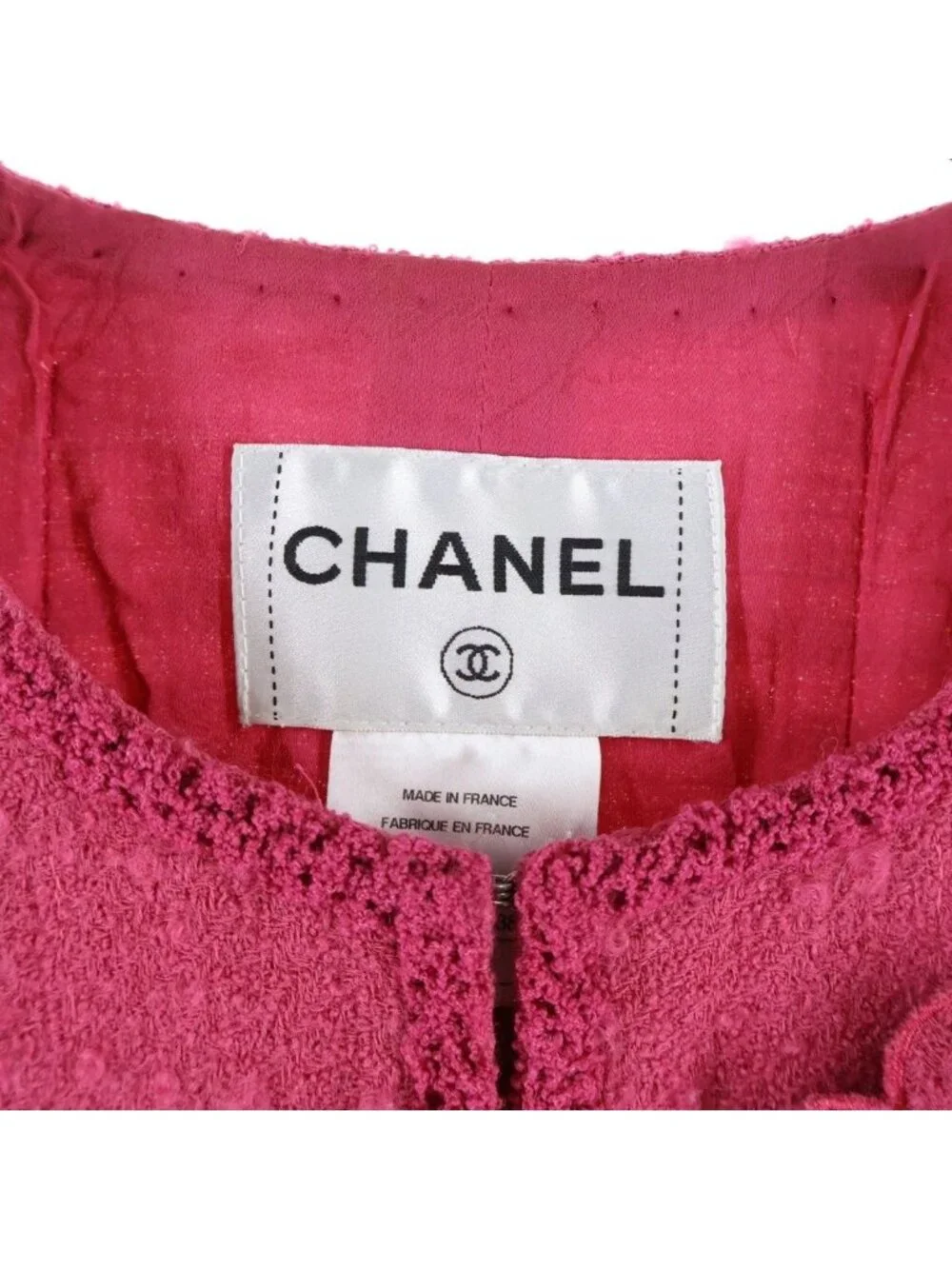 Chanel Coco Buttons Collarless Jacket Pink 38